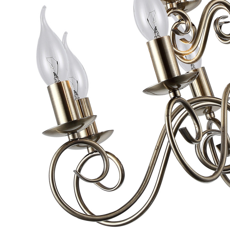 Подвесная люстра Arte Lamp A1129LM-12AB бронза, диаметр 62 см