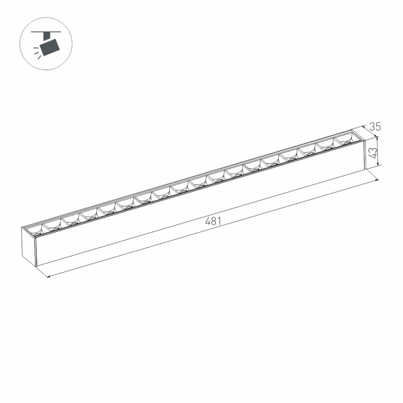 Светильник на шине Arlight 032649 48,1*3,5*4,3 см, 27W, белый (дневной)K,