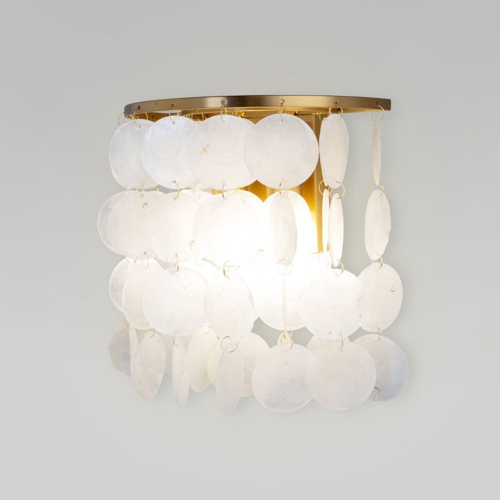 Светильник 22 см, Eurosvet 60084/2,  латунь/перламутр