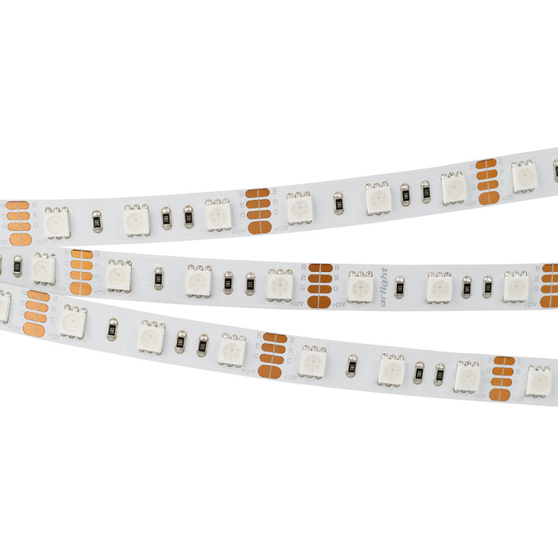 Лента RT-B60-10mm 12V RGB (14.4 W/m, IP20, 5060, 5m) (Arlight, Открытый) 012340(2). Цена указана за 5 метров. Продается кратно 5 метрам.