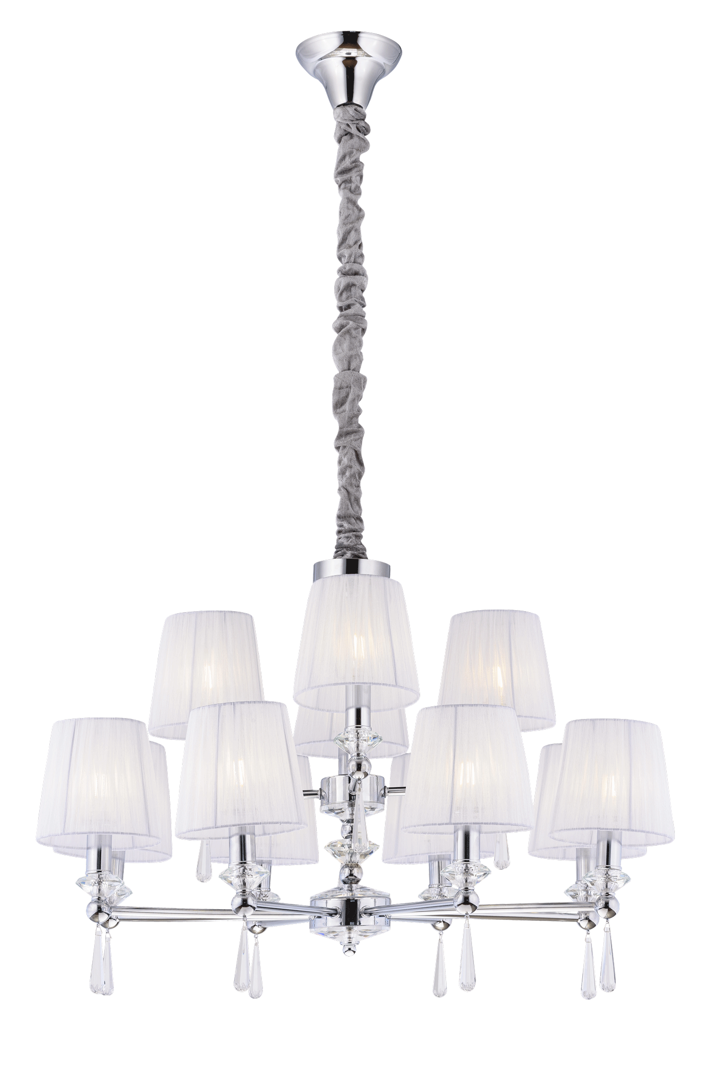 Люстра  800*550-1500, 12*E14, 40W NewRgy Модерн 8902/8+4CR CHROME, Хром