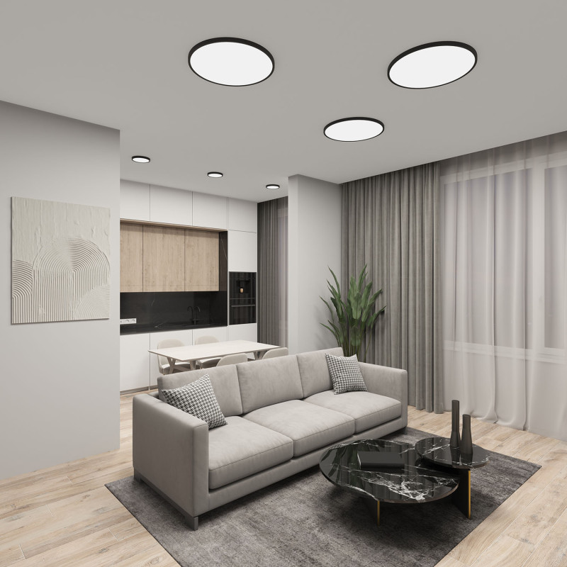 Накладной светильник *22*2,5 см, LED * 18W, 3000-6500К, Denkirs Thin DK6520-BK, черный