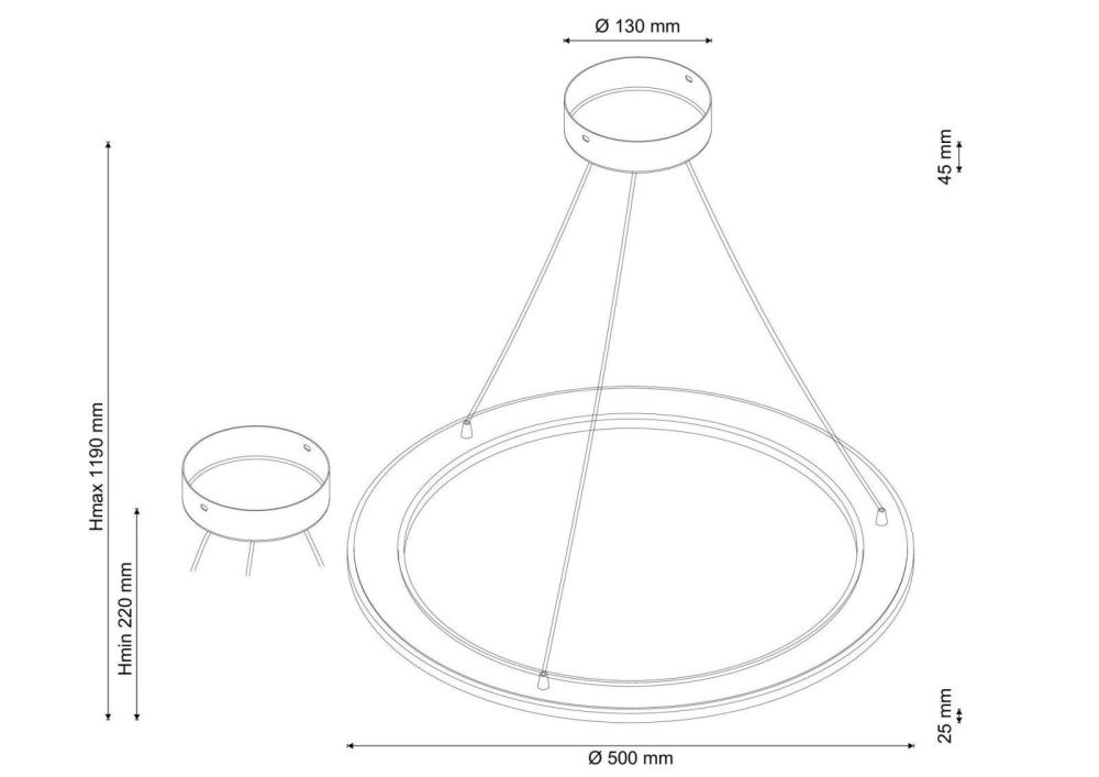 Люстра *50*119 см, 1*LED*18W, K, Lucia Tucci Modena MODENA 173.1 LED, хром