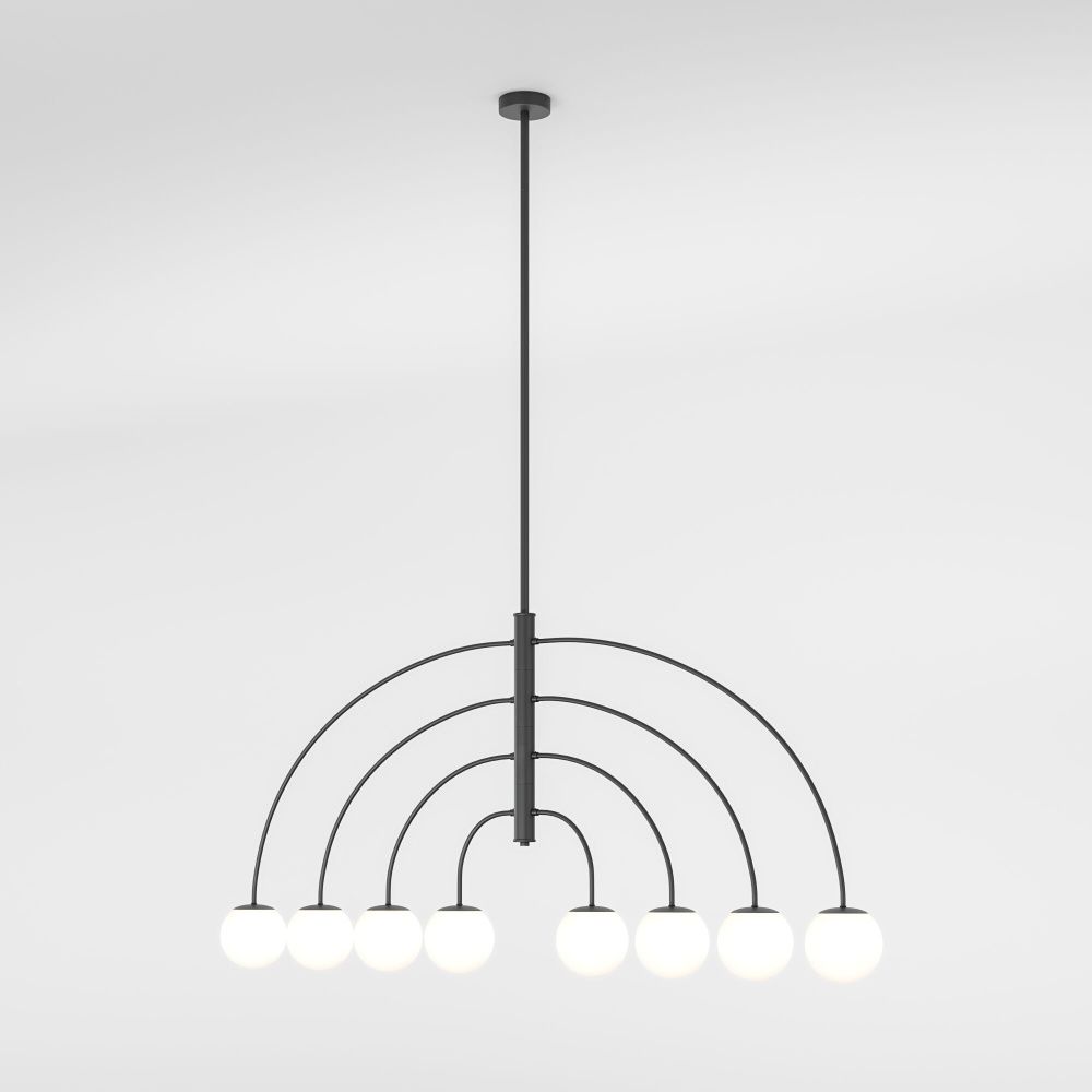 Светильник 145*13*70-150 см, 8*E27*40W, Eurosvet Cenacolo 30179/8, черный, a069122
