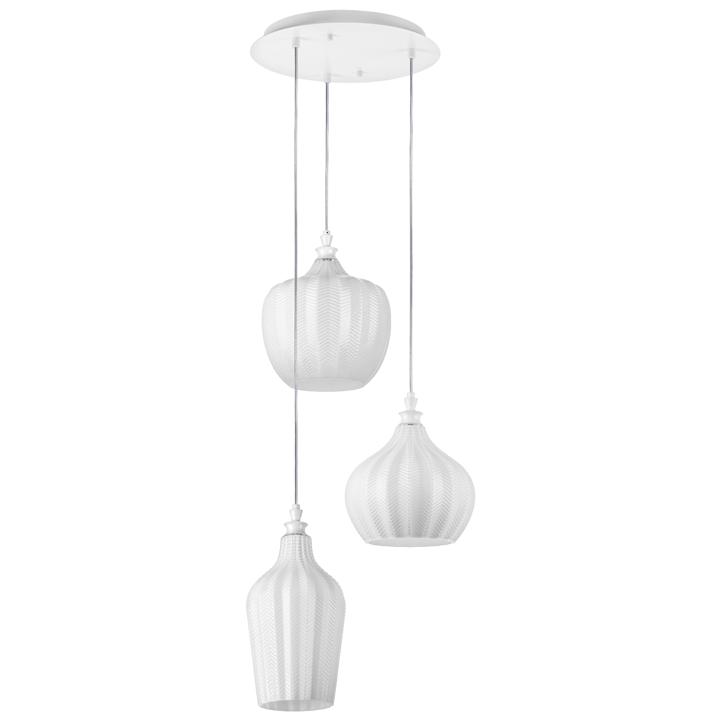Люстра 40*37-150 см, 3*E27, 18W, Lightstar Rocco 793236, Белый