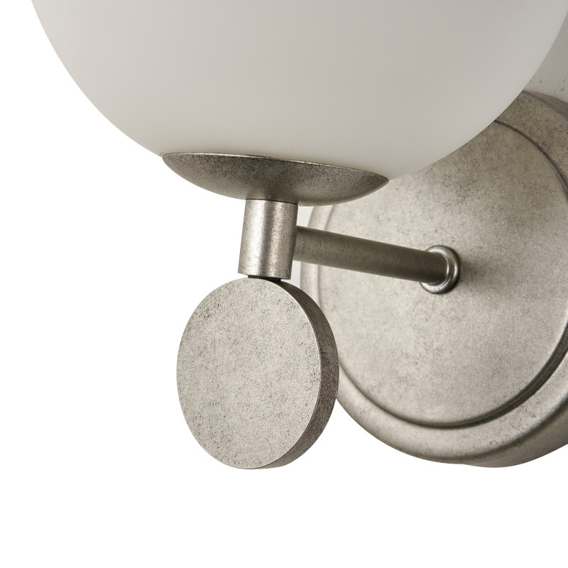 Бра Favourite Absolute 2929-1W, D180*W150*H225, античного серебра, плафон из стекла цвета опала