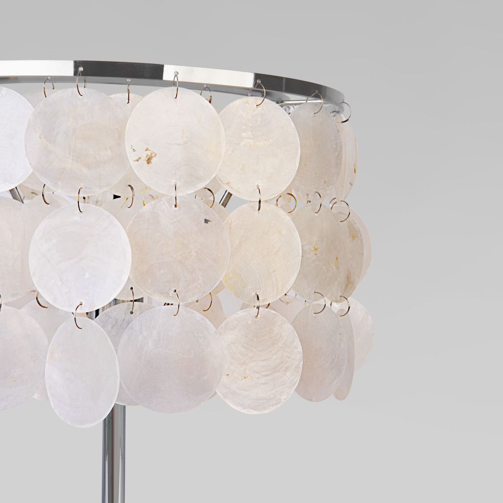 Настольный cветильник 20*20*35- см, 1*E27*40W, Eurosvet Sandra, 208101 хром/перламутр, 4690389217173