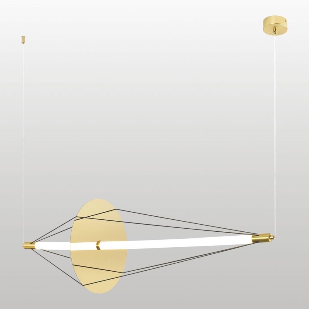 Подвесной светильник 92 см, 24W, 4000K, Lussole Nolan LSP-7442, золото