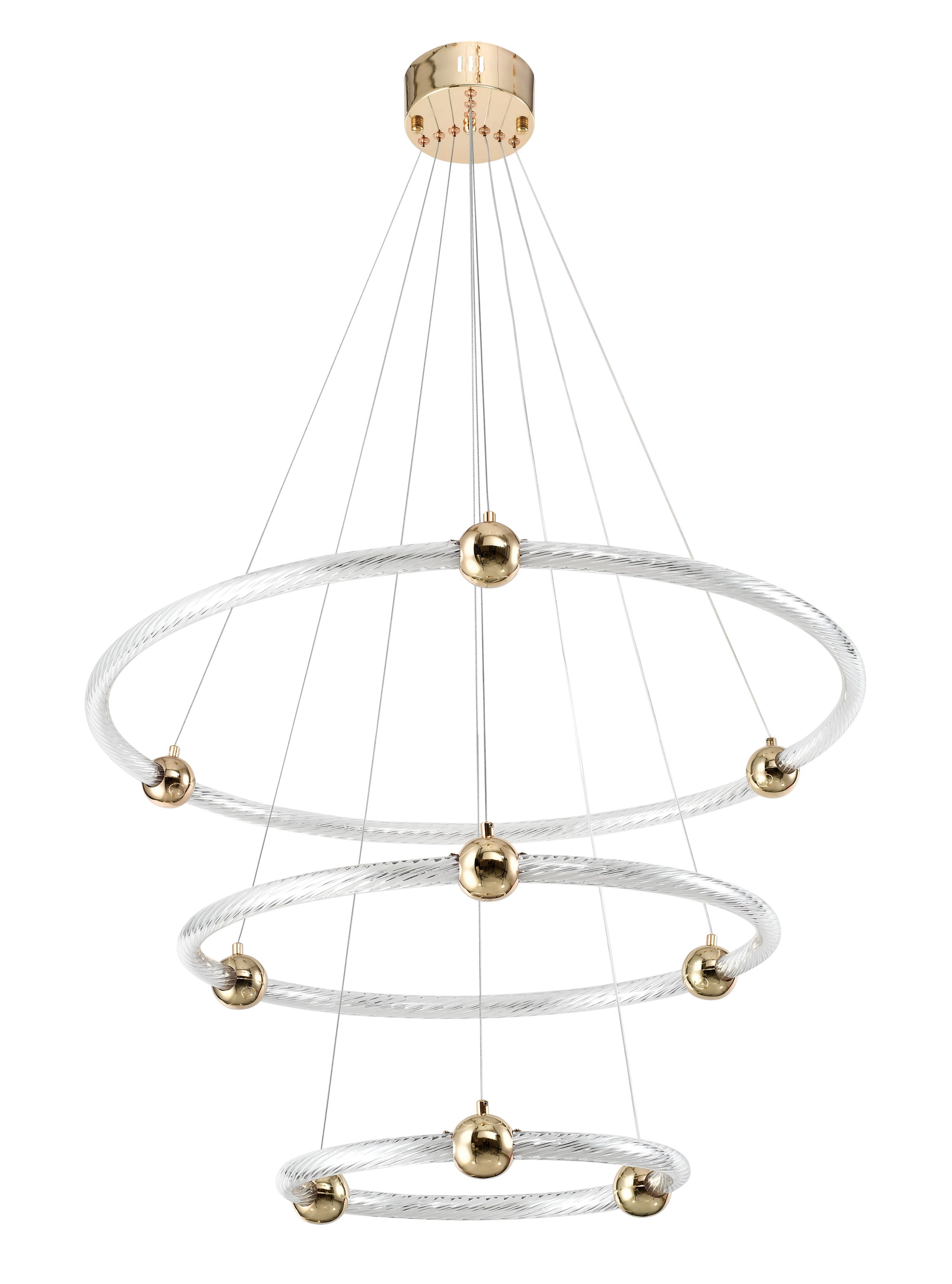 Светильник подвесной 20*20 см, LED 171W 4000K золото Zortes Auralia ZRS.57790.171