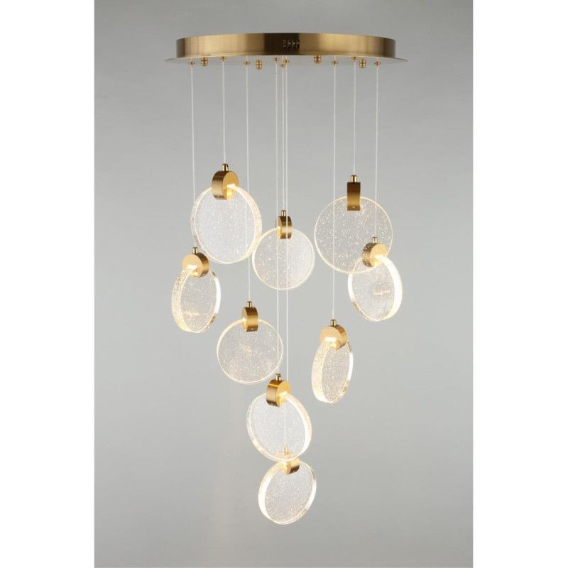 Каскадная люстра 50*60-200 см, 1*LED, 45W, 3000K, Aployt Frederik APL.054.06.45, латунный