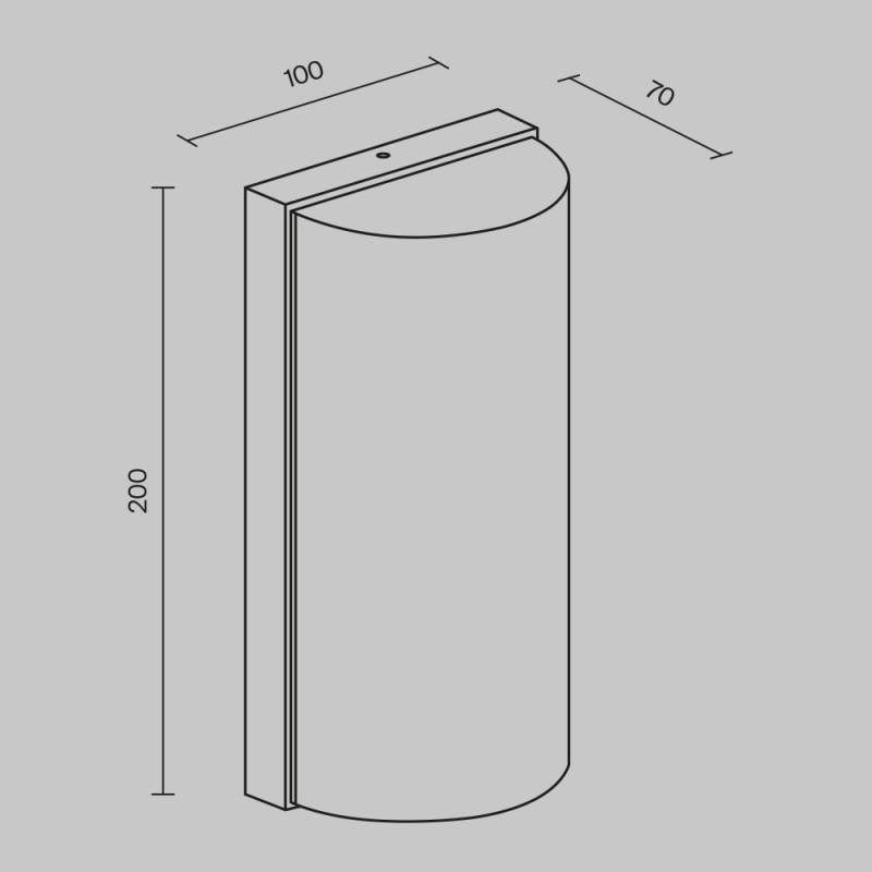 Светильник настенный 20*10*7 см, LED, 10W, 3000К, Maytoni Badd O454WL-L10GF3K1 серый