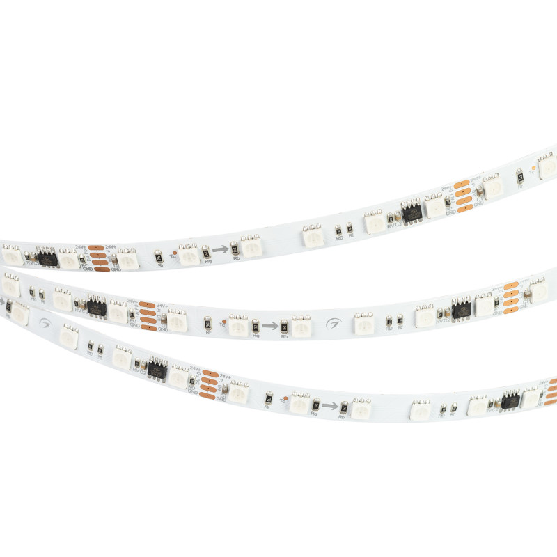 Лента DMX-B60-10mm 24V RGB-PX6 (15 W/m, IP20, 5060, 5m), Arlight 033448. Цена указана за 5 метров. Продается кратно 5 метрам.