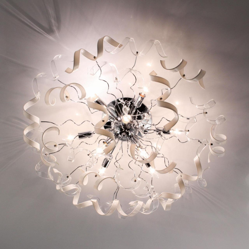 Люстра потолочная Citilux Рандом CL222191 белый/прозрачный 9*Е14 диаметр 86 см