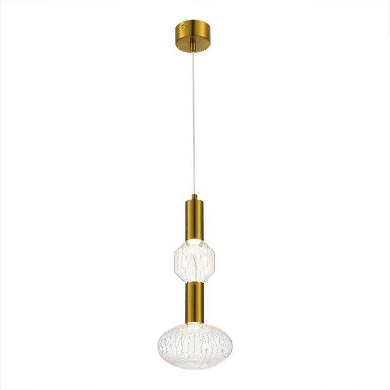 Светильник подвесной 18*180 см, LED*2*3W, 3000K, St Luce Tacche SL6117.223.02, Латунь