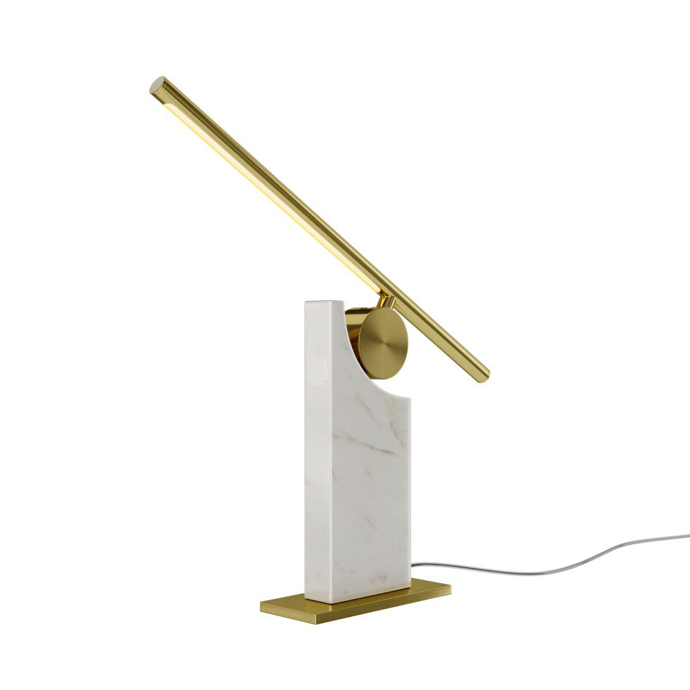 Настольная лампа 42,4*6,5*-27,1 см, *LED*9W, 3000K, Maytoni Monumento MOD467TL-L9BS3K, Латунь