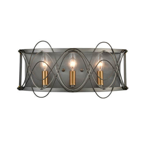 Бра 11*41*21 см, 3*E14 никель, античная латунь Vele Luce Stradivario VL4104W03