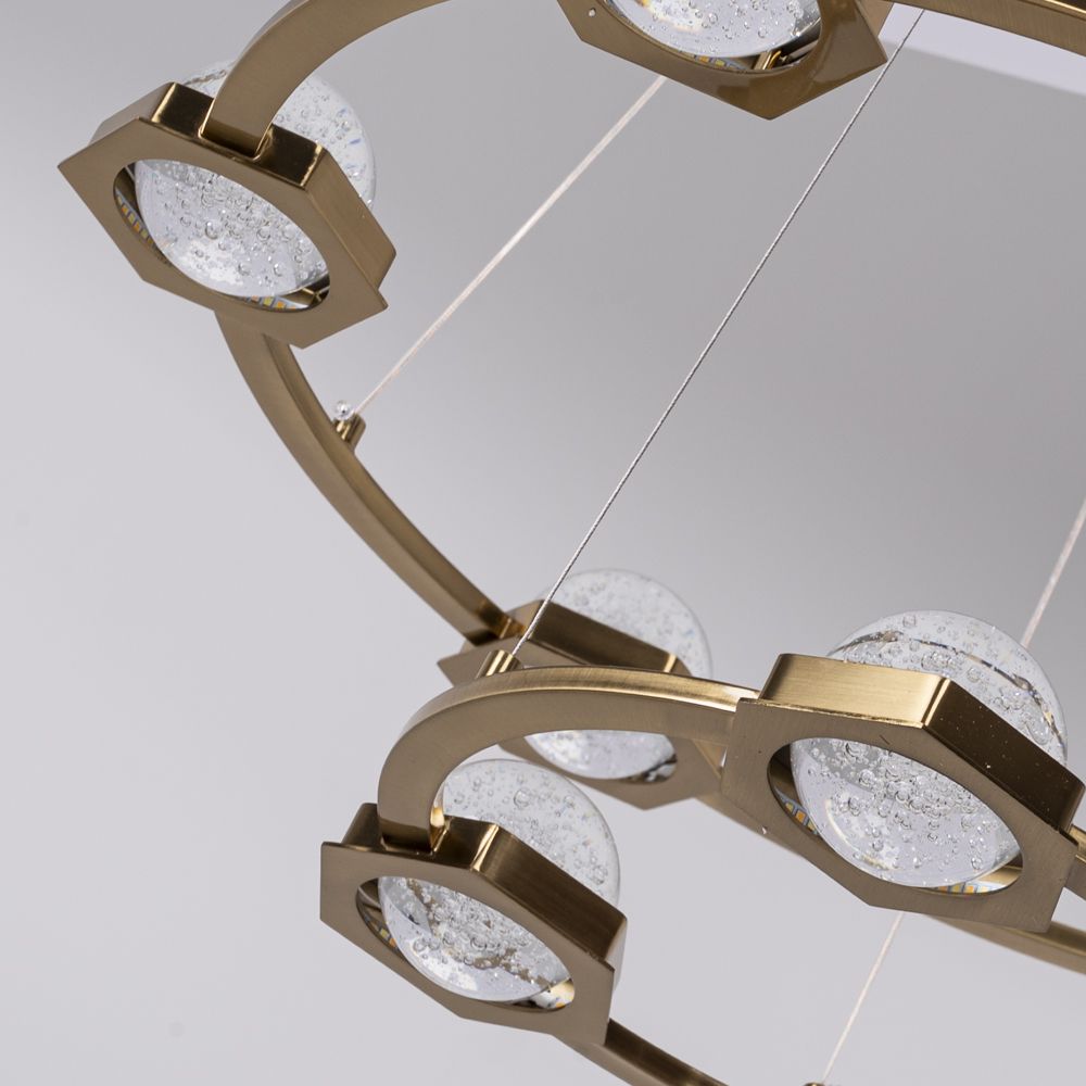 Подвесная люстра WALSH L10 70*70*150 см, 10*LED*5W, 3000K, ImperiumLoft 195470-23, Латунь