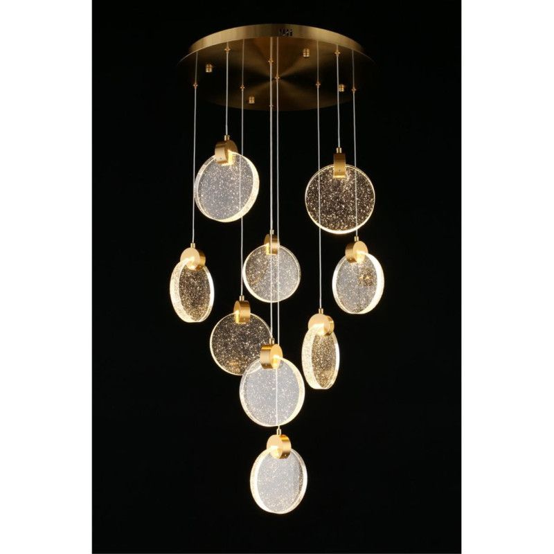 Каскадная люстра 50*60-200 см, 1*LED, 45W, 3000K, Aployt Frederik APL.054.06.45, латунный