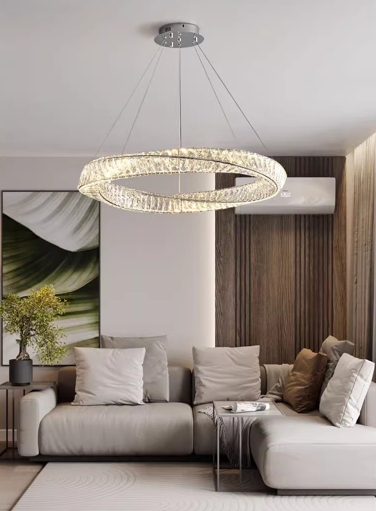 Светильник подвесной светодиодный ElegantLight DZN-8190 ХРОМ  D800/H1200/1/LED/45W/4000K DOMO 24-07