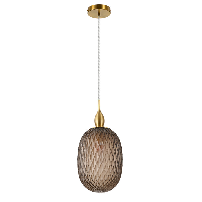 Светильник подвесной 13*18 см, 1 E14*60W,  К, Divinare Verdi 5817/06 SP-1, Латунь