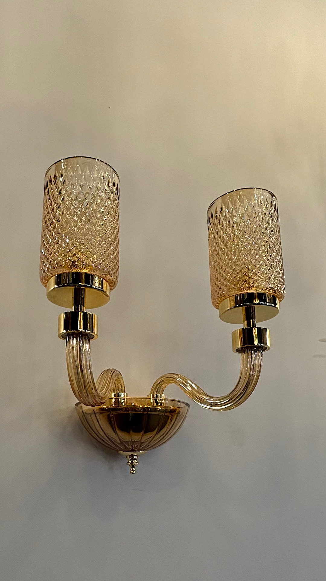 Бра 31 см, Crystal Lux SILVESTRO AP2 AMBER, золото