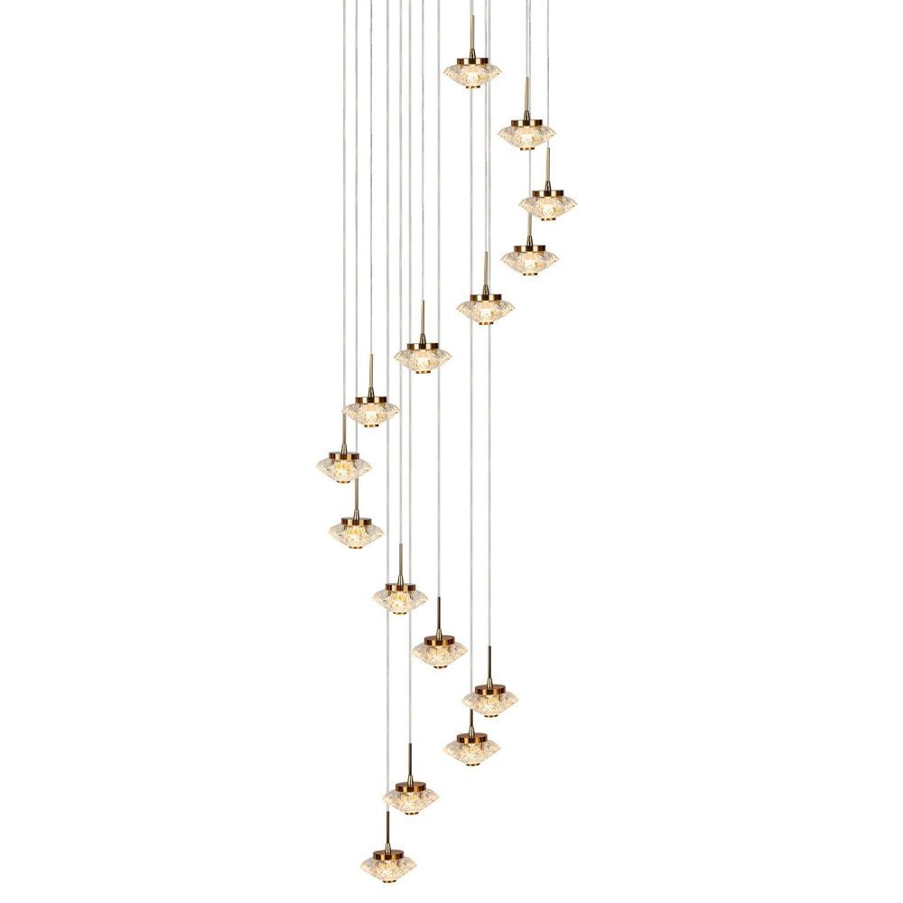 Подвес 46*46*190 см, 15*LED*37W, 3000K Gerhort G52142/15BRS CL, Бронза