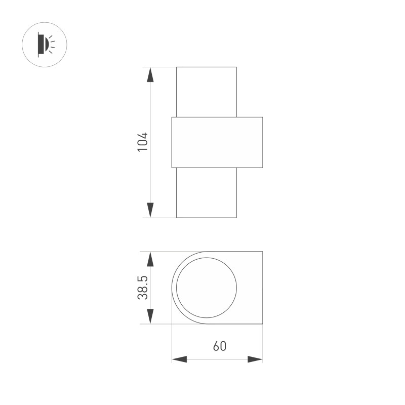 Бра Arlight 035563 6*3,85*10,4 см, 6W, белый (дневной)K,