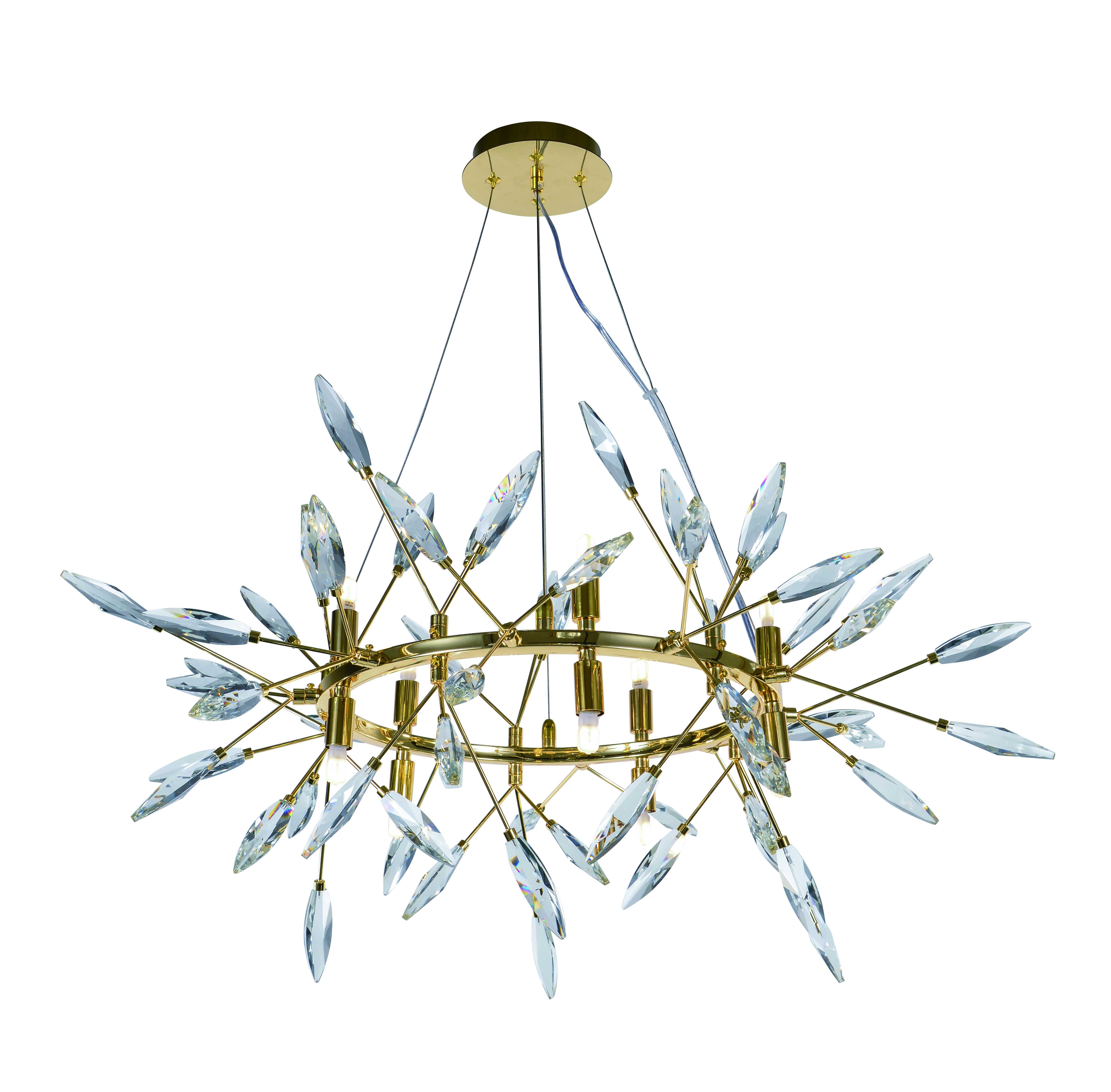 Люстра 850*420-1200, 10*G9, 40W NewRgy Cristallo 5705E/10A GOLD H+CLEAR, GOLD H+CLEAR