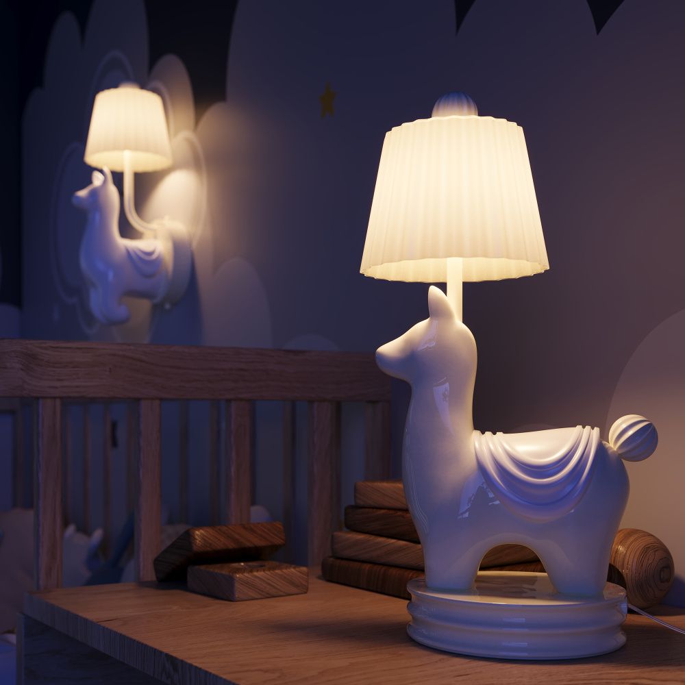 Настольная лампа 19,5*14-35,5 см, LED*7W, 3000K, Maytoni Senor Alpaca MOD377TL-L5W3K, Белый