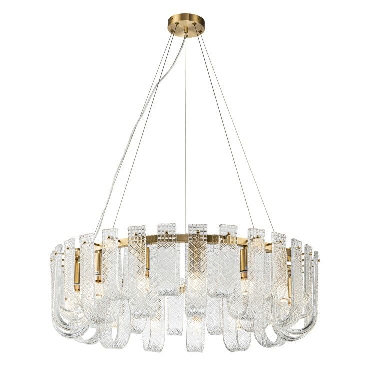 Подвесной светильник 80*26-146 см, 14*E14*60W, Belfast Severn 6601-800 BR CL, Латунь