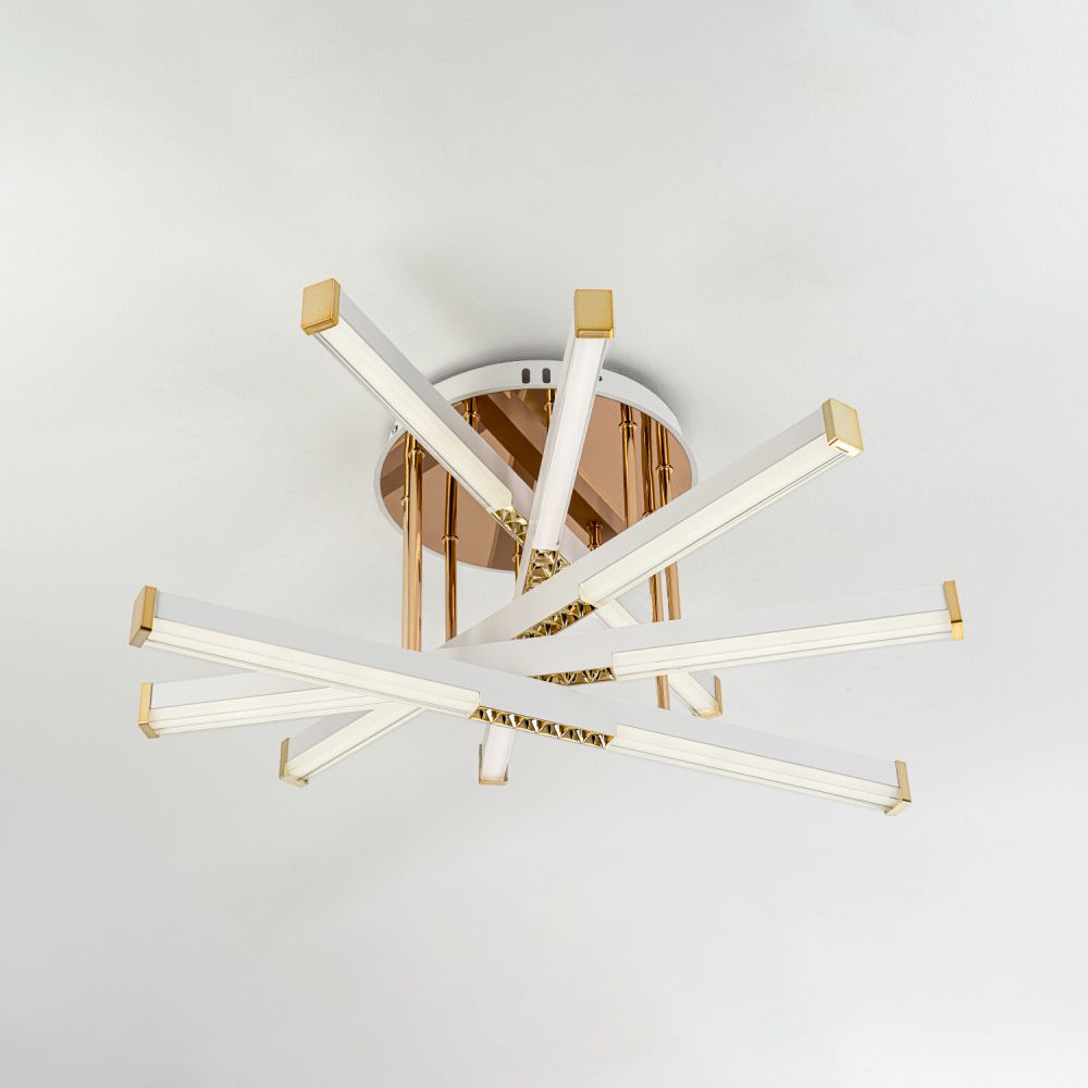 Светильник 60*60*30 см, LED*68W, 3000-6000K, Modelux  MDL.9371.600CL WH, Белый, Золото