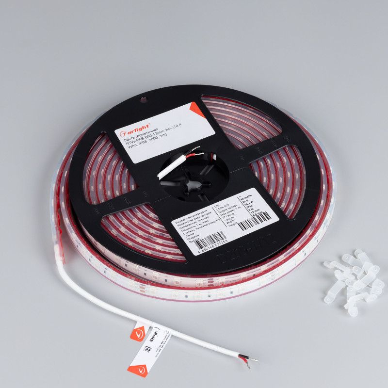 Лента герметичная RTW-PFS-B60-13mm 24V Red (14.4 W/m, IP68, 5060, 5m) (Arlight, 14.4 Вт/м, IP68) 036463. Цена указана за 5 метров. Продается кратно 5 метрам.