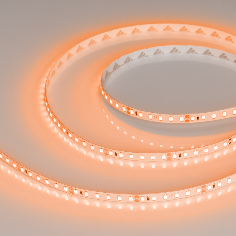 Лента RT-A120-8mm 24V Orange (9.6 W/m, IP20, 2835, 5m), Arlight 015896(2). Цена указана за 5 метров. Продается кратно 5 метрам.