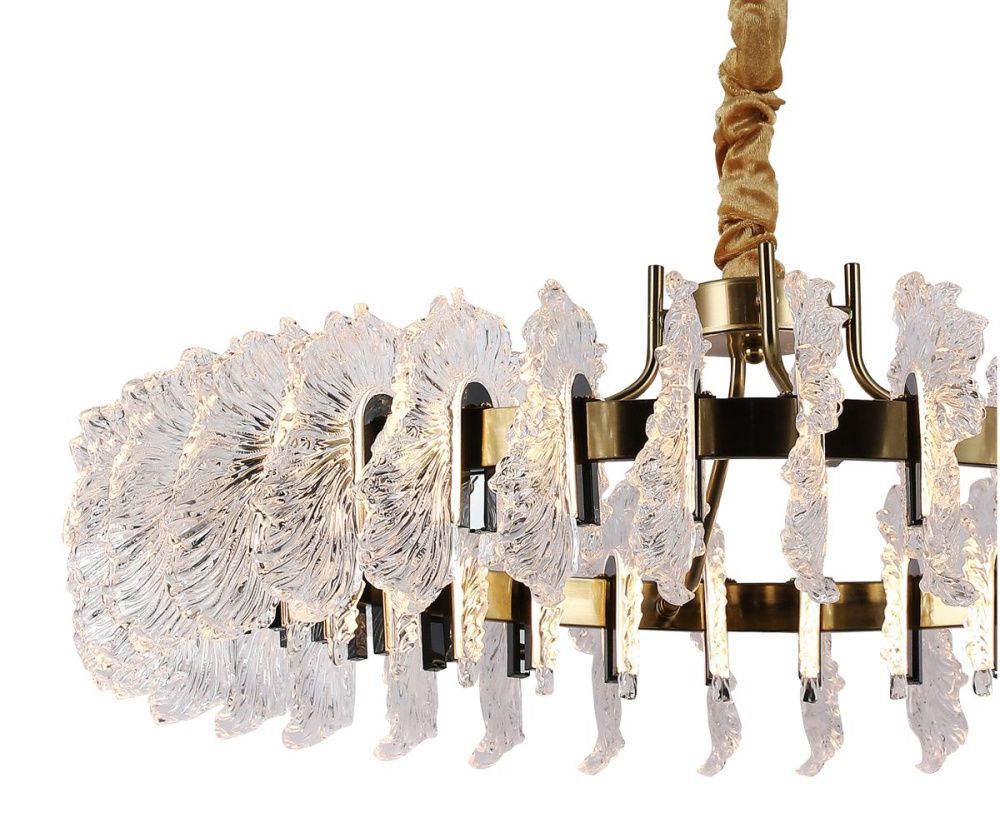 Подвесная люстра 80 см, 60W, 3000K, Kink Light Мару 07695-80,36-29, латунь