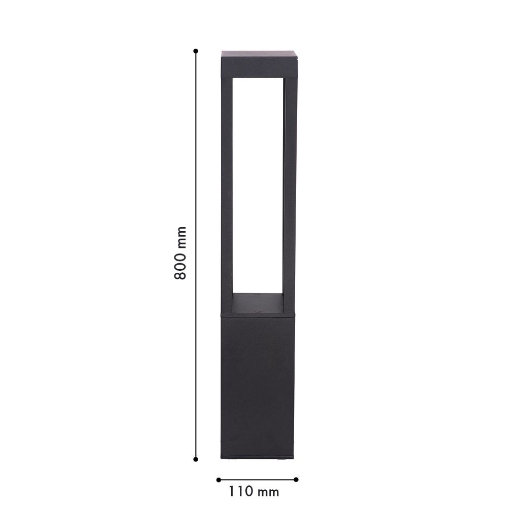 Уличный столб 10,8*10,8*80- см, *LED*7W, 3000K, Favourite Portal 4746-1F, черный