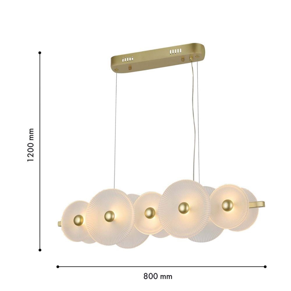 Подвесная люстра 18*22,5-120 см, 5*LED, 2W, 3000K, F-Promo Arctium 4605-5P, золотой