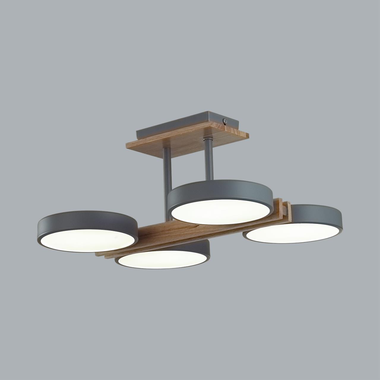 Потолочный светильник 33*40*17 см, 1*LED*108W 3000-4000-6000K Lumion Plato 8031/72CL серый, дерево