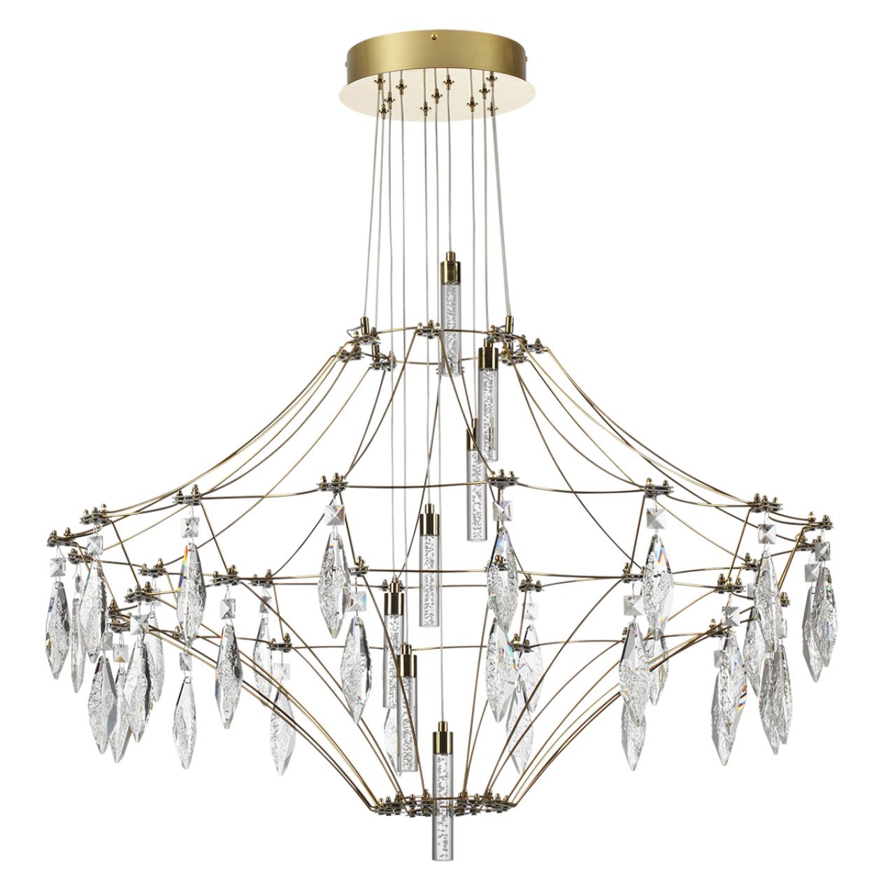 Потолочный светильник 103*LED*51W, 4000К, 4590lm Odeon Light Flamenco 7000/51CL, золото