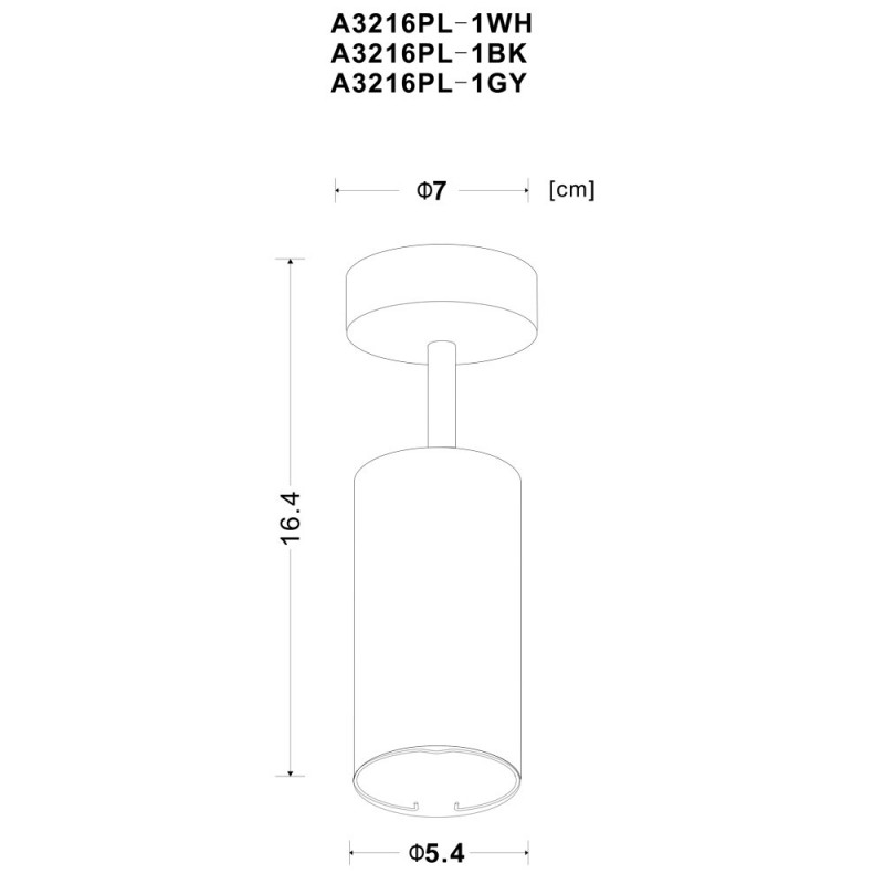 Светильник 5,4*5,4 см, GU10 50W, Arte Lamp A3216PL-1GY серый