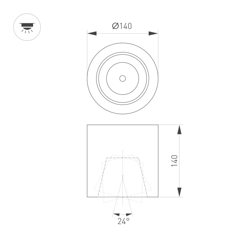 Накладной светильник Arlight 021428 *14*14 см, 30W, белый (дневной)K,