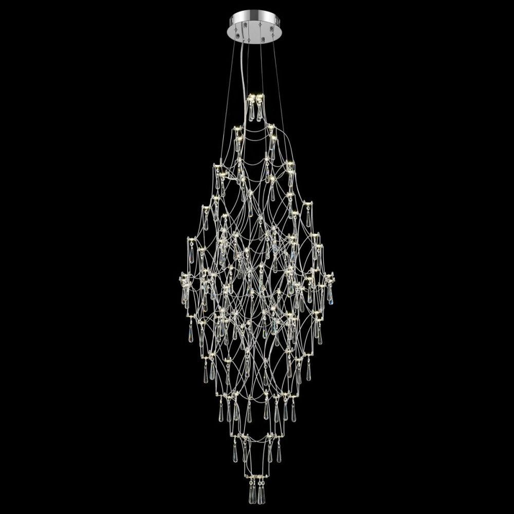 Подвесная люстра 60 см, 92W, 3000-6000K, Wertmark Felicity WE339.06.103, хром