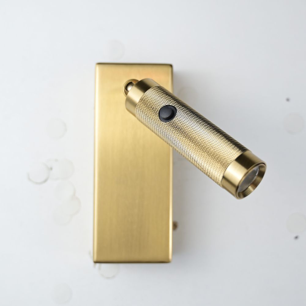 Бра Chelsom WALL LED KNURL BRASS 13*5*13 см, 1*LED*3W, 4000K, ImperiumLoft 44.603, Латунь