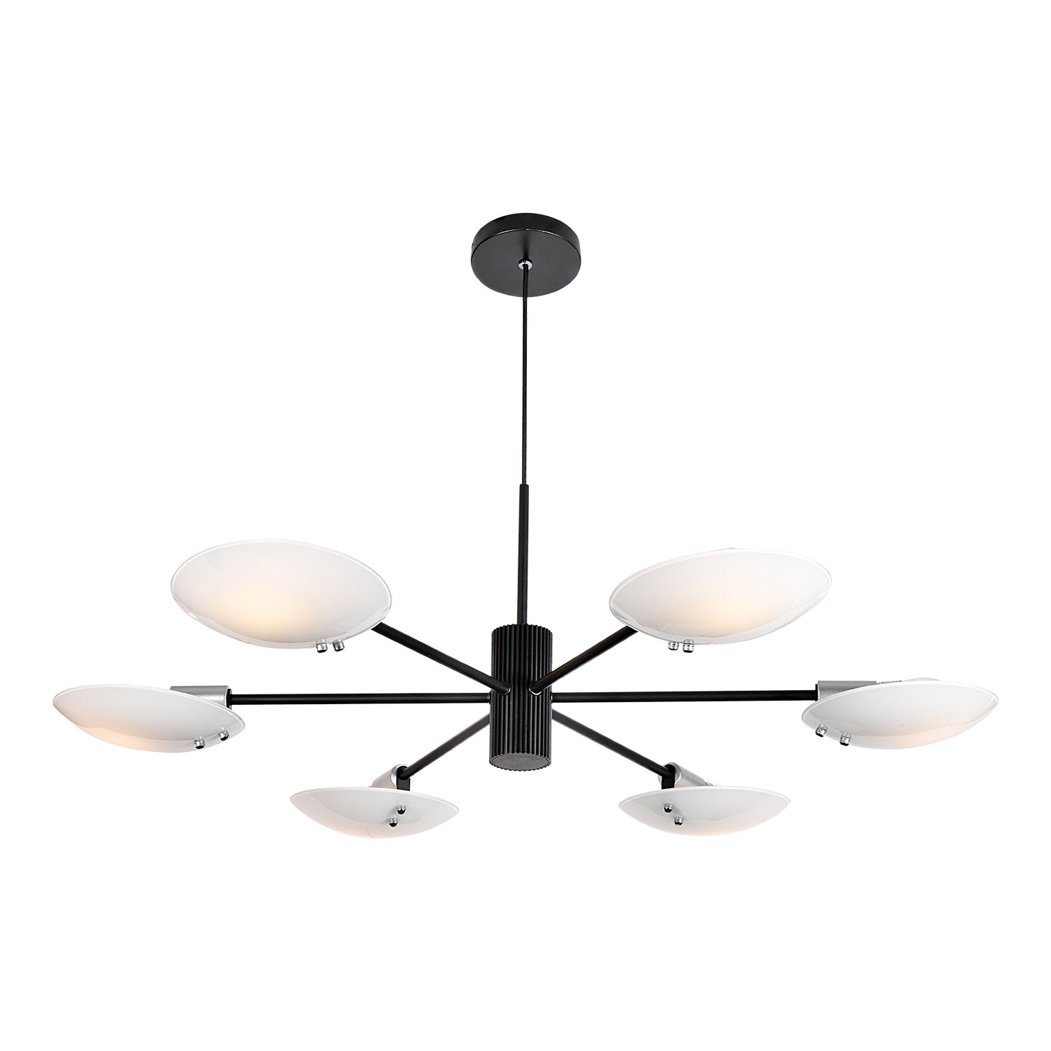 Люстра потолочная 80*45 см, 6*E14 Lussole Huron LSP-8739 черный\хром