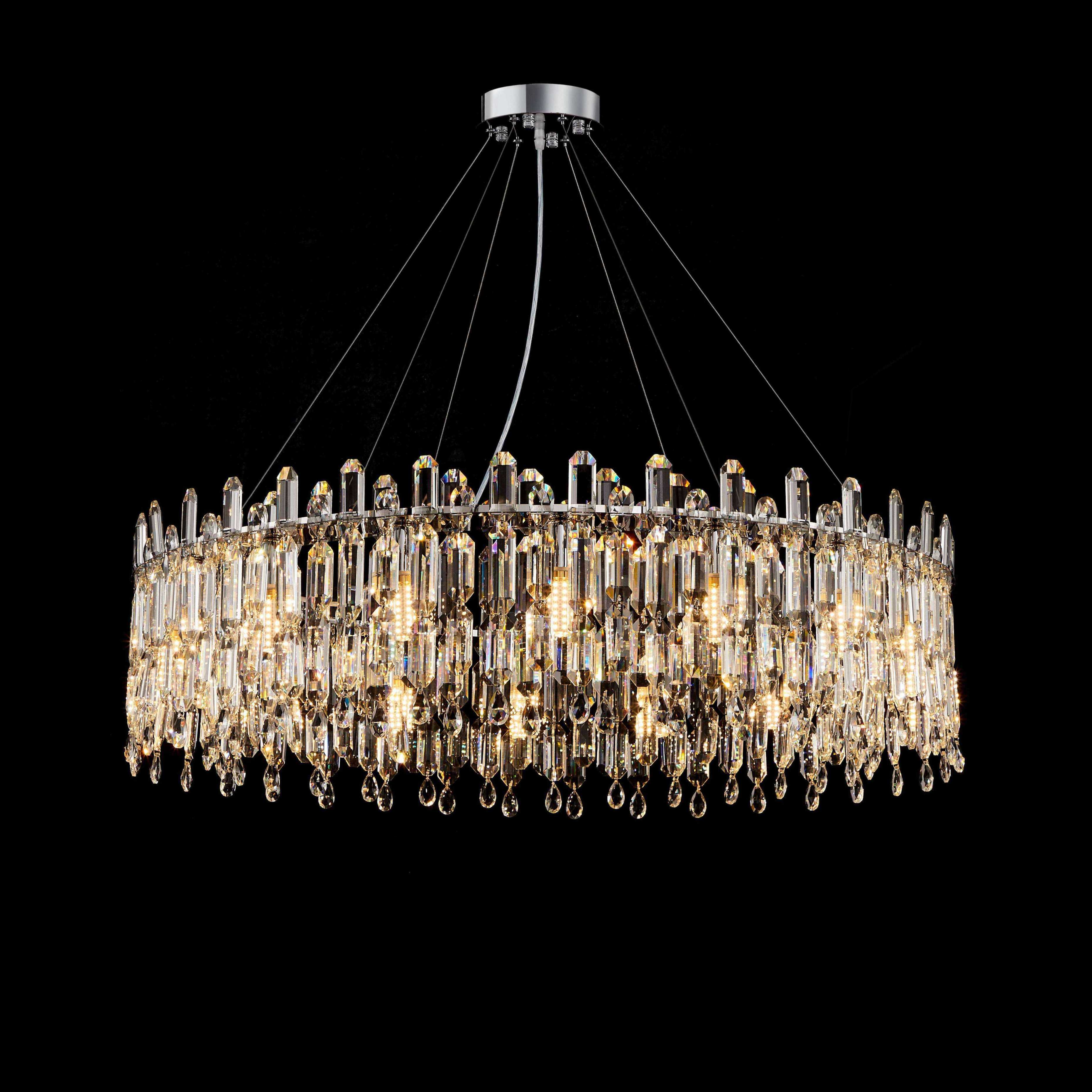 Люстра 1000*300, 16*E14, 40W NewRgy Cristallo G30-ф1000*H300 CHROME, Хром