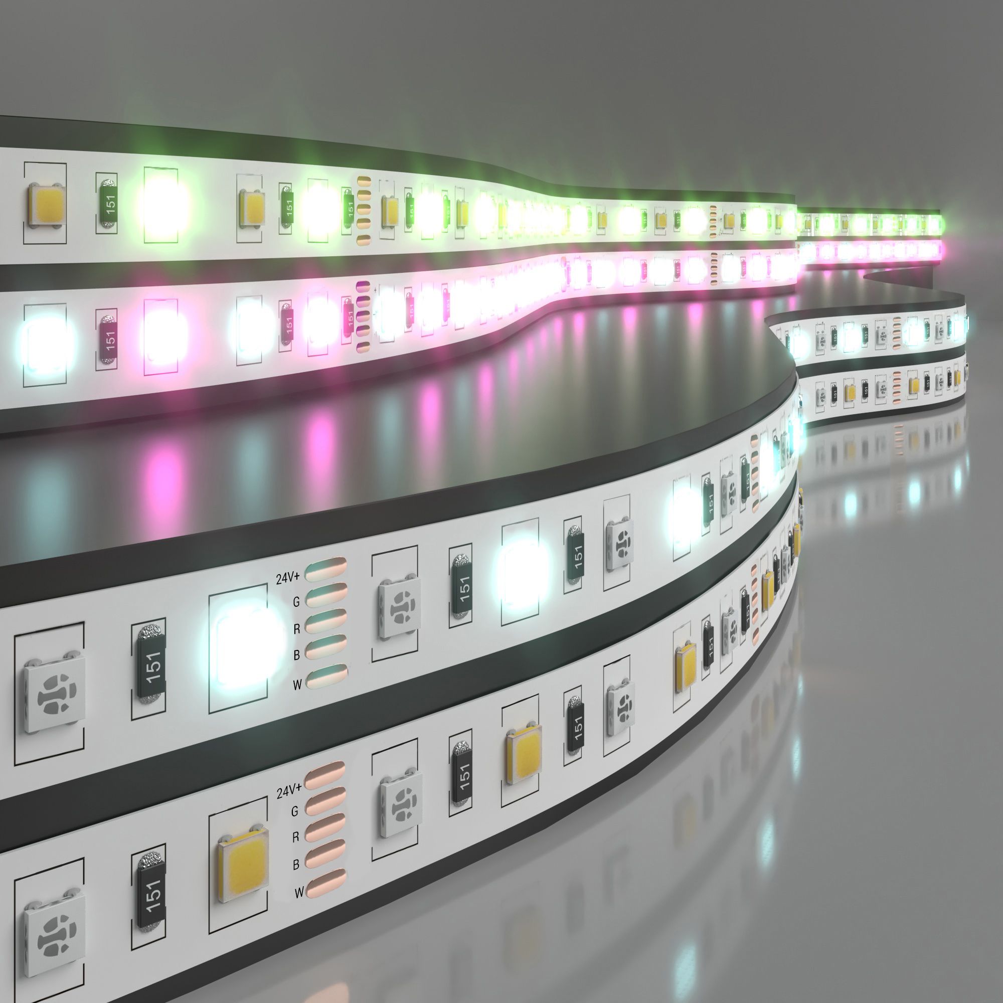 Светодиодная лента Лента светодиодная 24V 14,4W 60Led 5050+5050 IP20 MIX RGB/холодный белый, 5м Elektrostandard