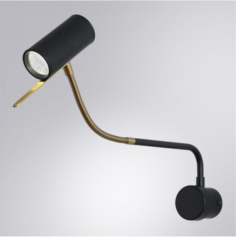 Бра 45*5*15 см, 1 LED*5W, 4000 К, Arte Lamp Sulafat A2423AP-5PB, Черный