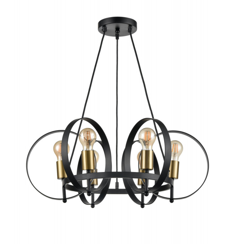 Подвесная люстра Vele Luce Liberty VL6302P06, диаметр 40 см, черный