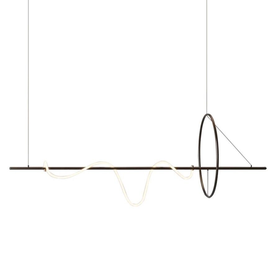 Люстра 150*3*150 см, 3*LED*30W, 3000K Gerhort G52148/3BK+WT, Черный