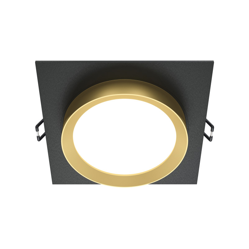 Светильник 11 см, Maytoni Downlight Hoop DL086-GX53-SQ-BG, черный-золото