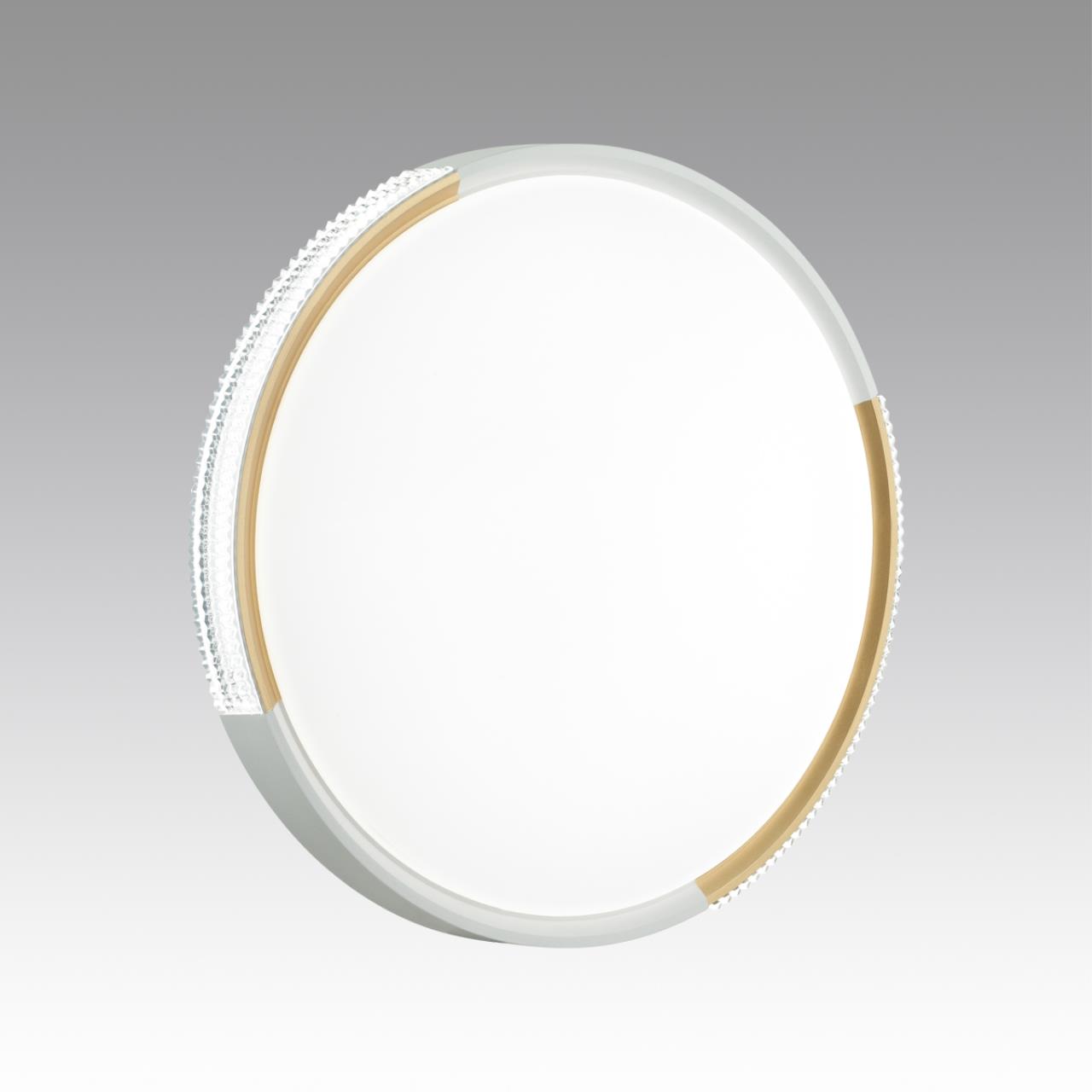 Cветильник 40*6,5 см, LED 48W, 3000-6000 К, IP43, белый/золотистый, пластик Sonex Velio, 7612/DL